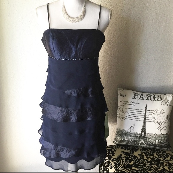 NWT Tiered Cocktail Dress with Jacket Sz 8 Petite. - Picture 4 of 8